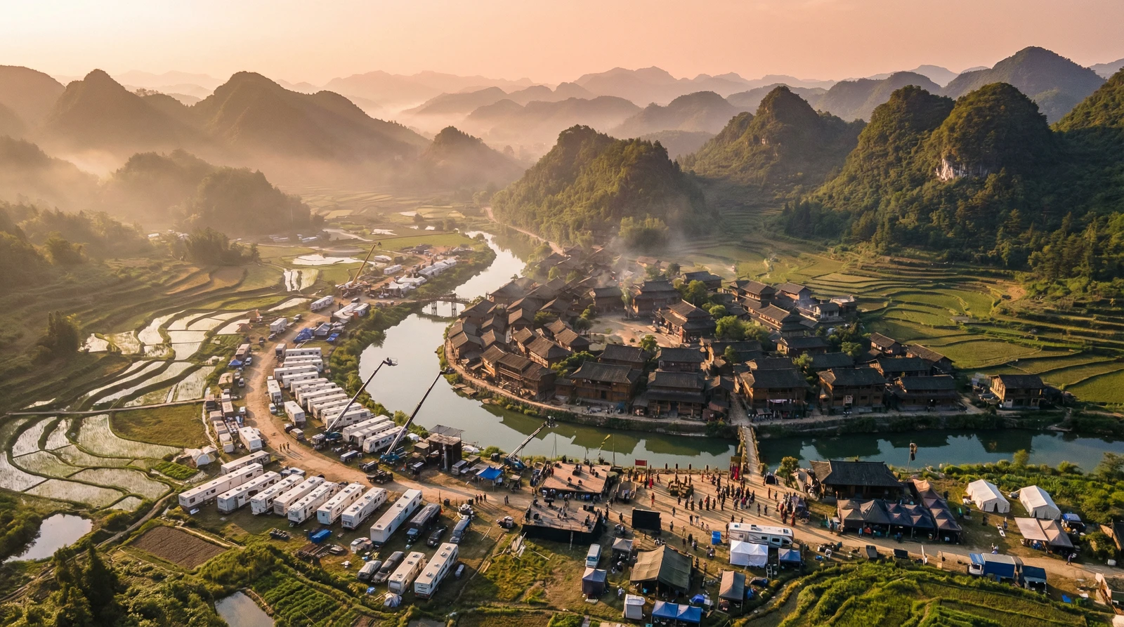 国产视频海角社区栏目航拍外景拍摄基地全景