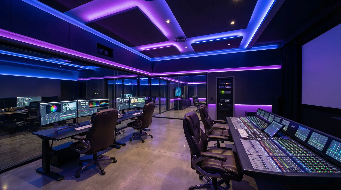 国产视频后期制作工作室内景