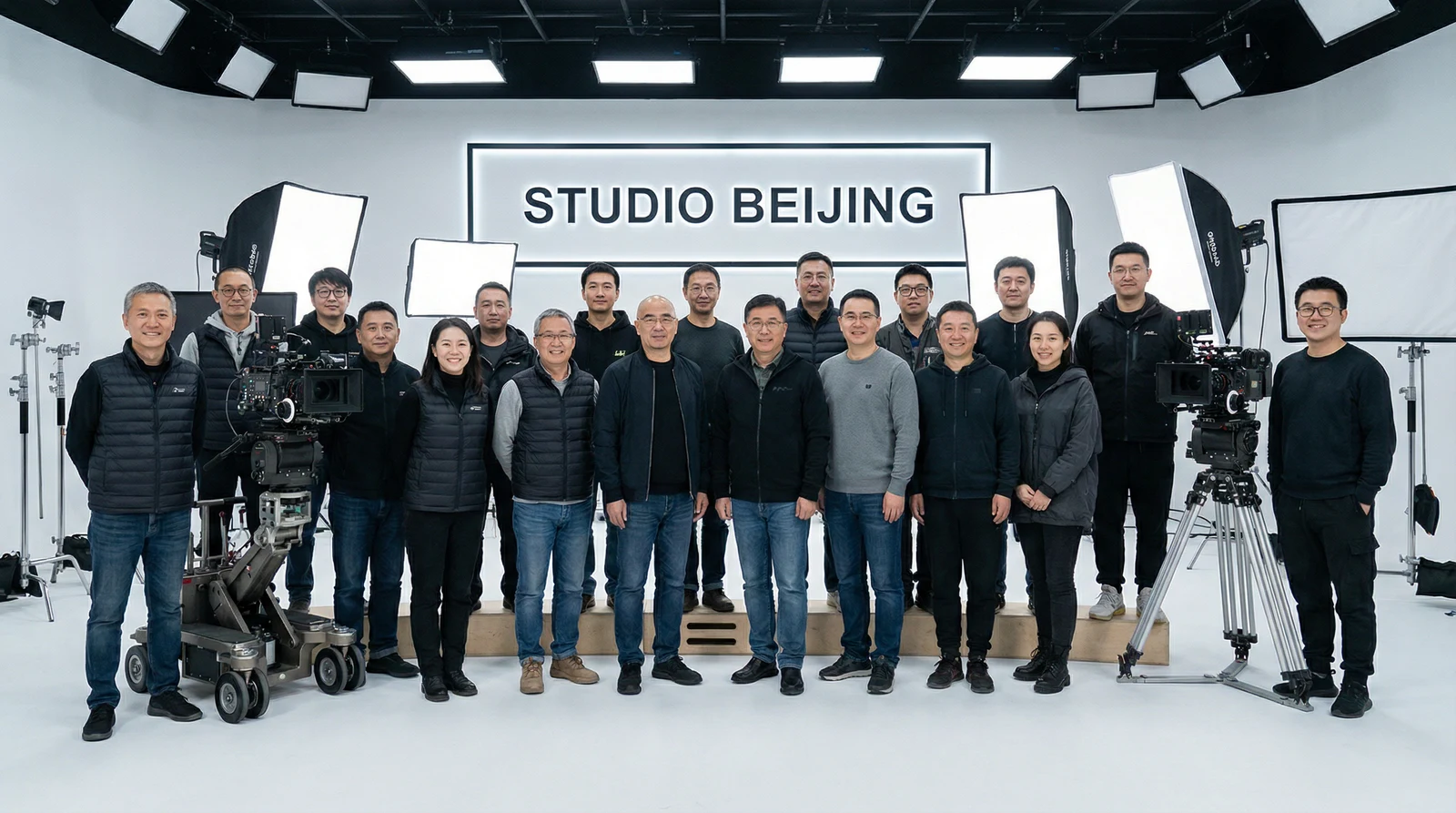 国产视频专业影视制作团队合影